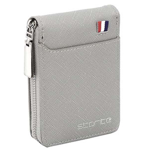 Storite PU Leather 9 Slot Vertical Credit Debit Card Holder Money Wallet Zipper Coin Purse for Men