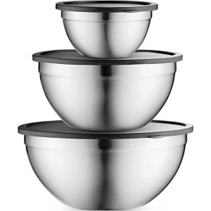 Table Concept Mixing Bowls with Lids Set, Stainless Steel Mixing Bowls with Airtight Lids